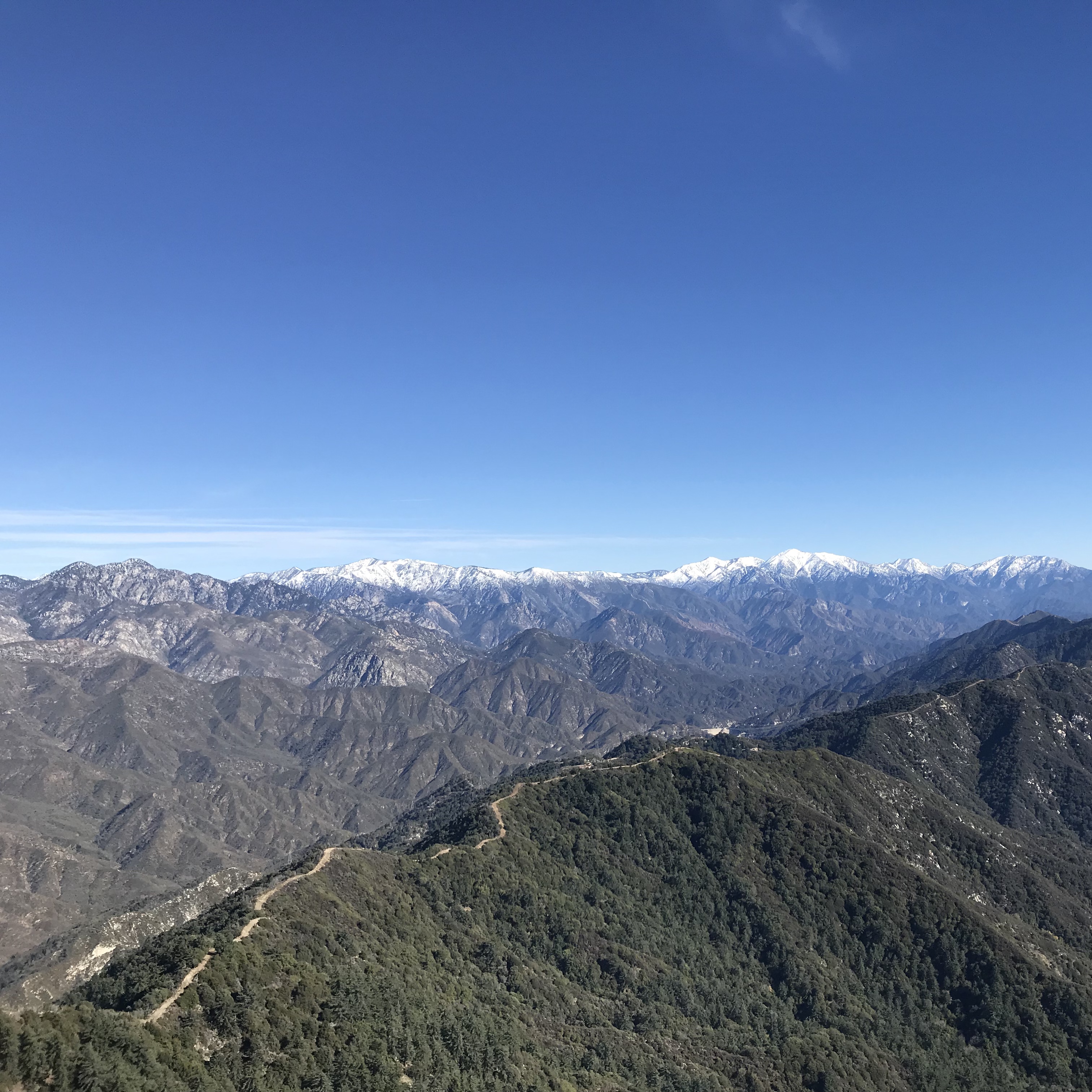 The mountainous view from Mount Wilson Observatory, CA.